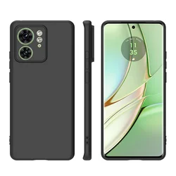 Sleek Black Matte Silicone Phone Case - Soft, Slim, and Durable Cover - Moto Edge 2023 (Black)