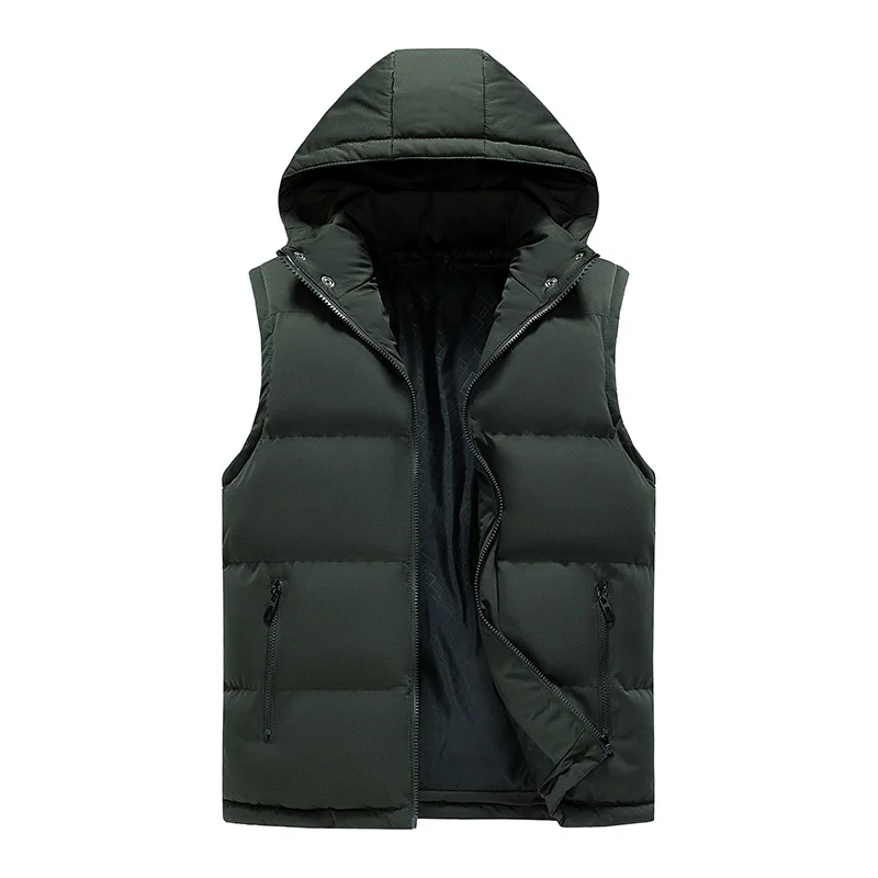 Japanese Hooded Down Vest Windproof Neck Protection Warm Men down vests