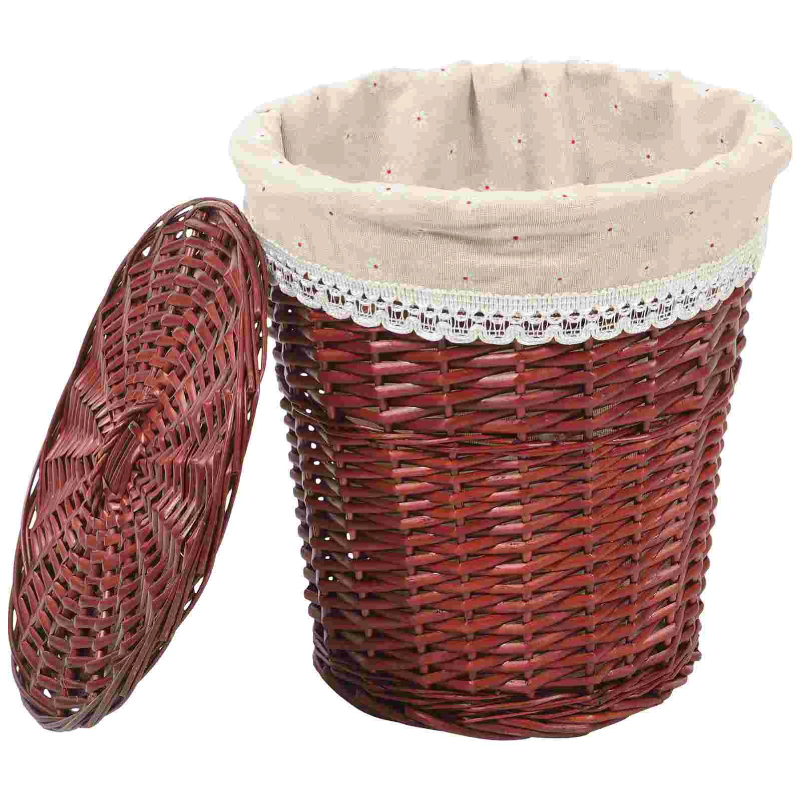 

Woven Storage Basket Clothes Laundry Hamper Rattan Desktop Sundries Straw Weaving Child