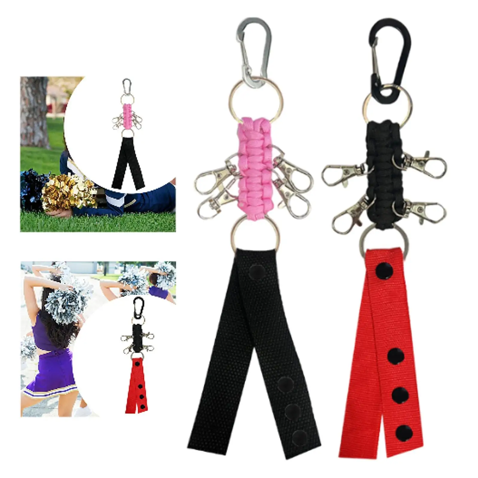 Pom Poms Holder Strap Keychain for Matches Dance Party Stage Performances