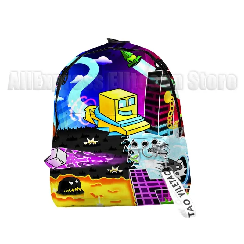 Kids Angry Geometry Dash 3D Print Backpacks for Girls Boys Cartoon Anime Bookbags Students School Bags Children Knapsacks Gifts 4