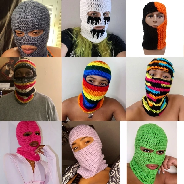 Rainbow Striped Balaclava Halloween Balaclava Knit Balaclava