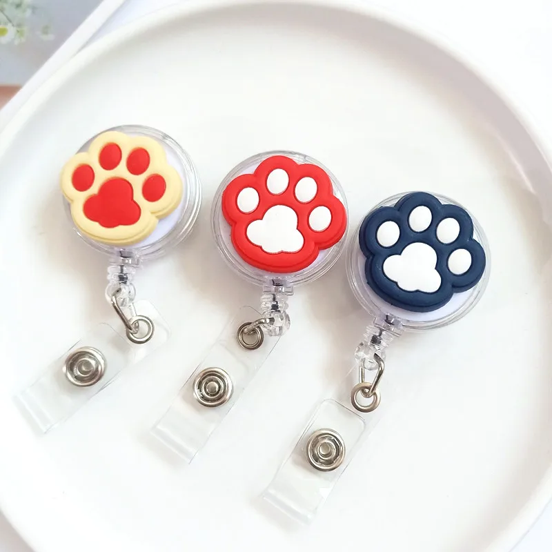 1Pc Cat Claw Badge Reels Retrattile Cartoon Id Badge Clip Per Porta Carte Di Lavoro Id Badge Holder Porta Cremencial Badge Holder