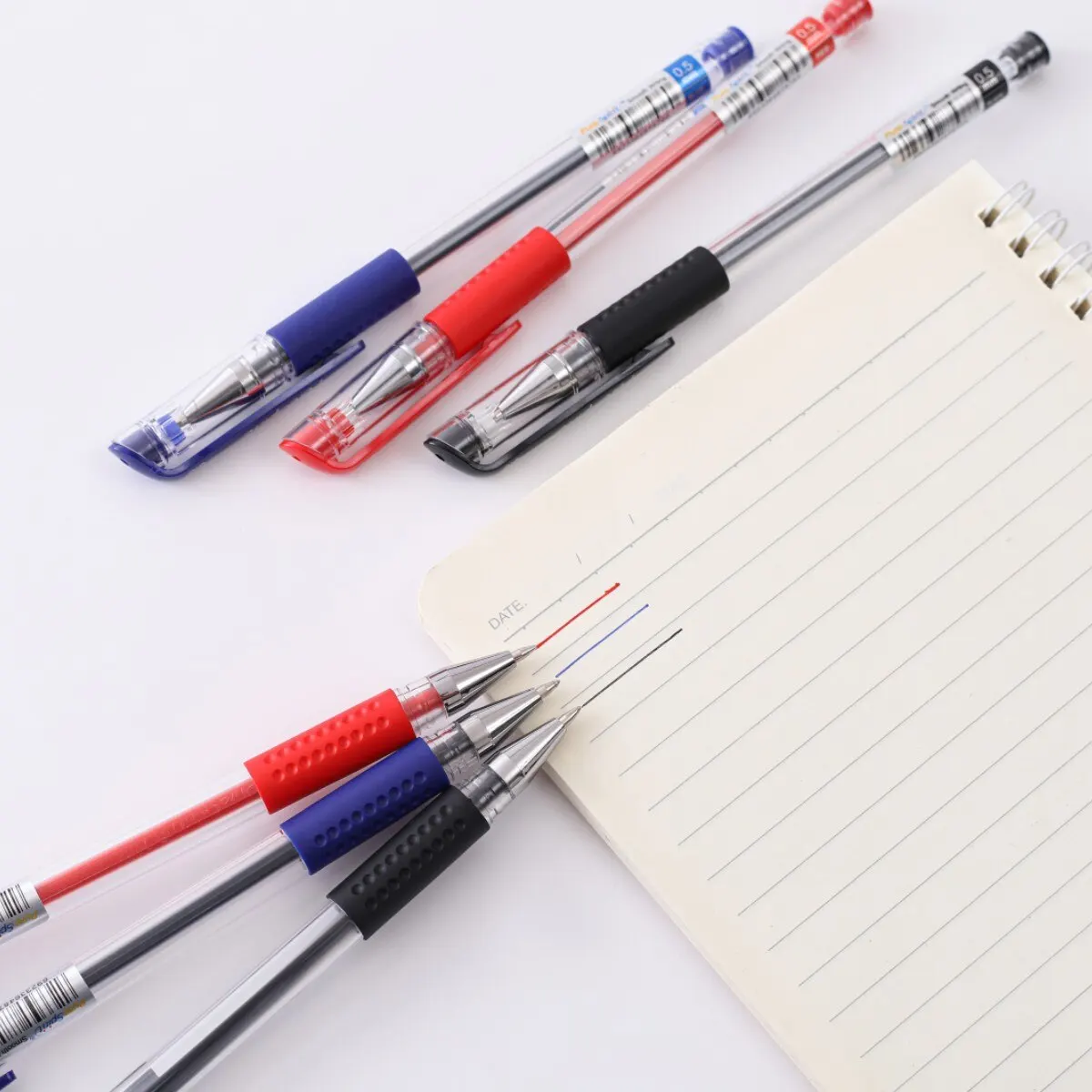 6pcs Gel Pen Set School Supplies Black Blue Red Ink Color 0.5/0.7mm Ballpoint Pen for Students Writing Tool Office Stationery 2