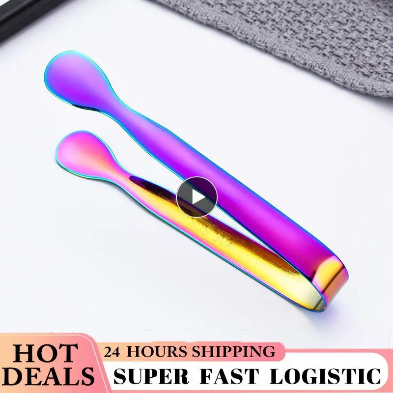 

1PCS Stainless Steel Tongs with Smooth Edge Cooking Tongs For Barbecue Sugar Tongs for Tea Party Coffee Bar Ice Clip