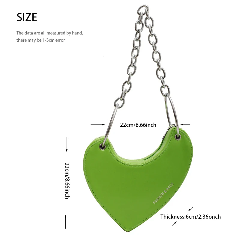 Explosive Style Leopard Print Niche Cool Trendy Bag Peach Heart-shaped Irregular Chain Armpit Bag Women Shoulder Bag   Handbags