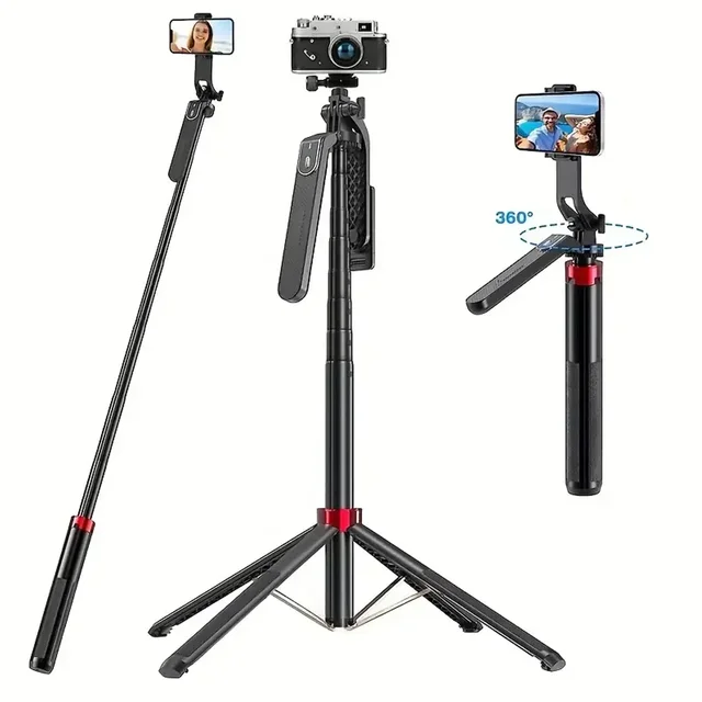 Portable camera tripod with wireless remote control and 360 ° rotation for video recording, video recording, and live streaming 3 Portable camera tripod with wireless remote control and 360 ° rotation for video recording, video recording, and live streaming 3