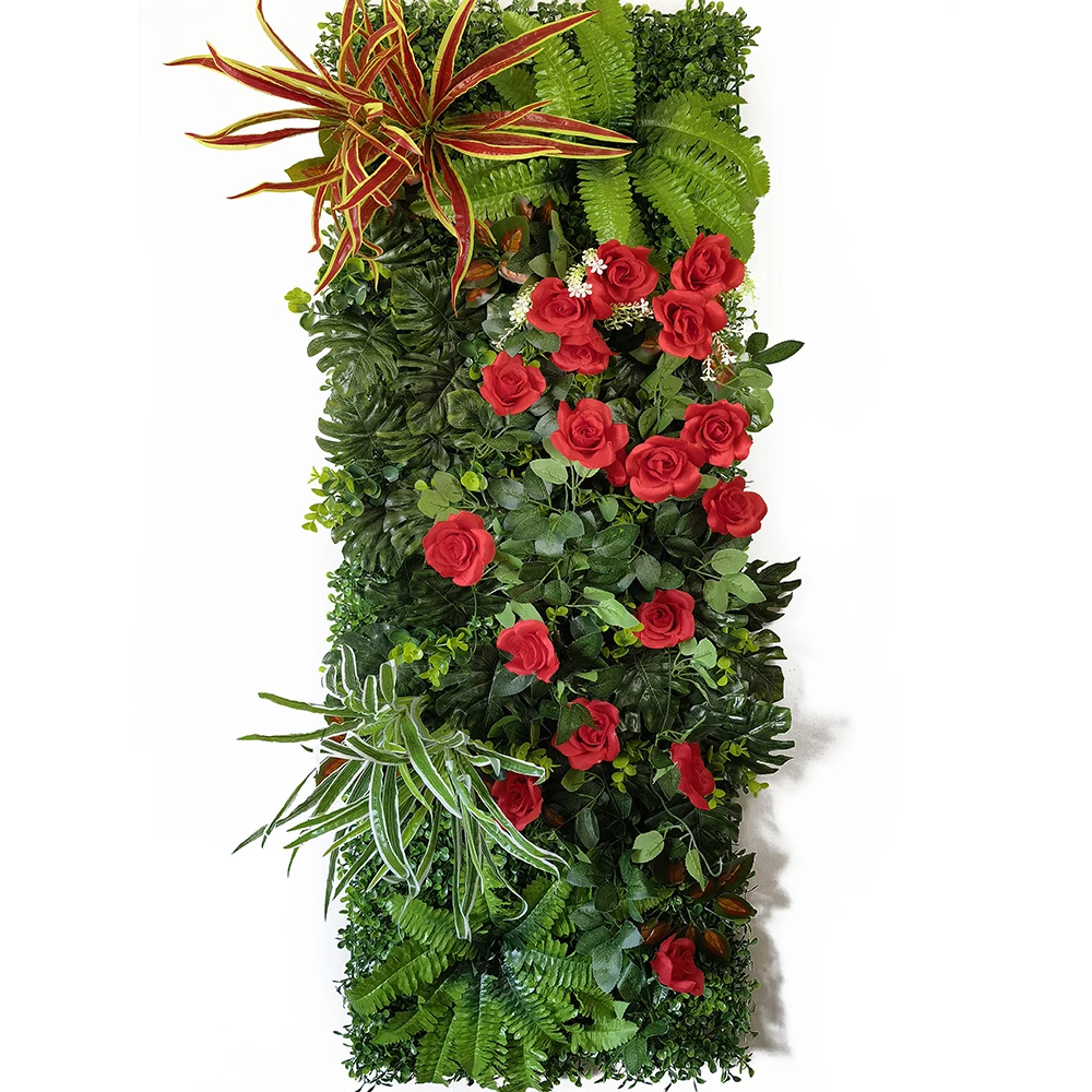 ArtificialGreenLawnPlantPanelSimulationFlowerAartificialGrassSucculentsWallDecoration