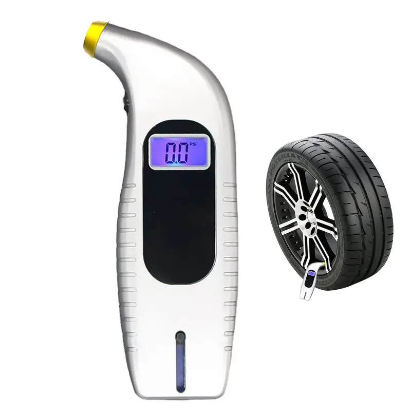 

Tire Pressure Sensor 2-in-1 Heavy Duty Pressure Gauge Car Tire Pressure Test Bike Tire Gauge Tread Gauge Tool With LCD Screen