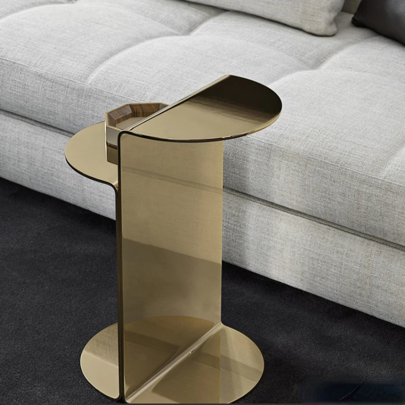 

Stainless Steel Small Coffee Table Modern Simple Small Apartment Living Room Home Sofa Metal Small Side Several Corner Table