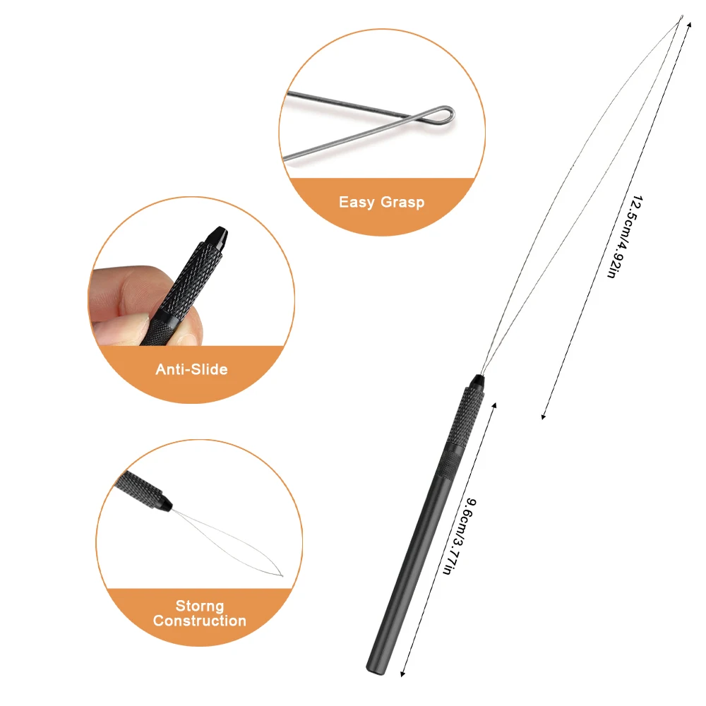 Hair Extension Tool Kit Microlink Pliers for Feathers Extensions Loop Tools Hair Threader Pulling Needle Micro Link Beads Closer