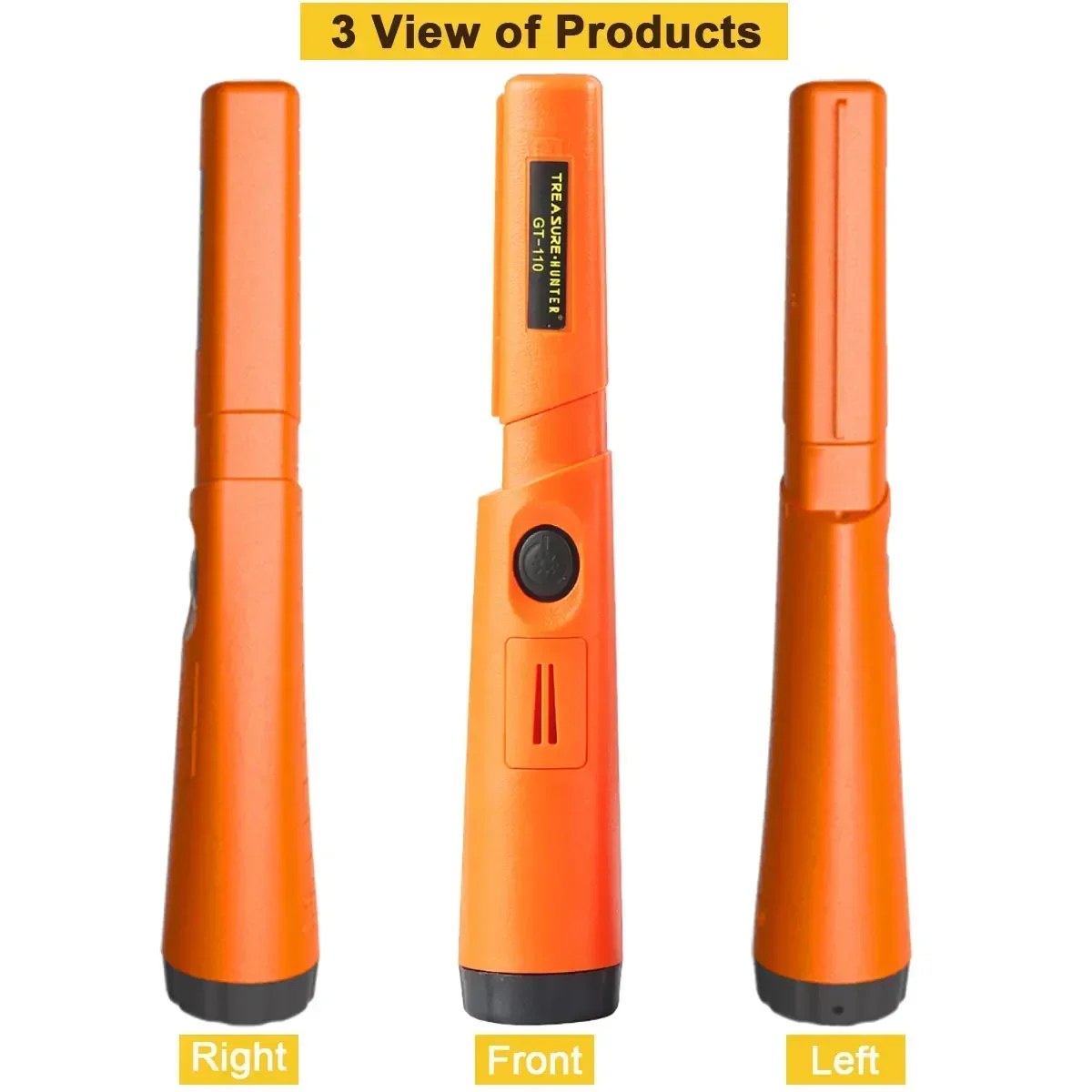 Treasure Hunter GT110 Handheld Pinpointing Metal Detector Pinpointer Pointer Probe Anti-scratch Metal Waterproof 360 Degree Scan 3