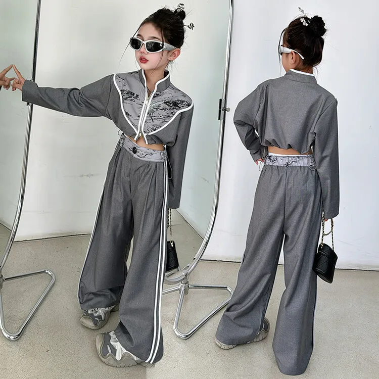 

New Girls' Spring Dress Set 2024 New Light Retro New Chinese Style Two Piece Set Fashionable