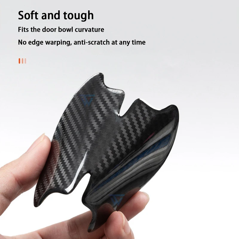 Carbon Fiber Car Door Bowl Handle Protect Stickers For Mercedes Benz AMG GLE GLS GLC GLB A B C E S Class car door handle stickers