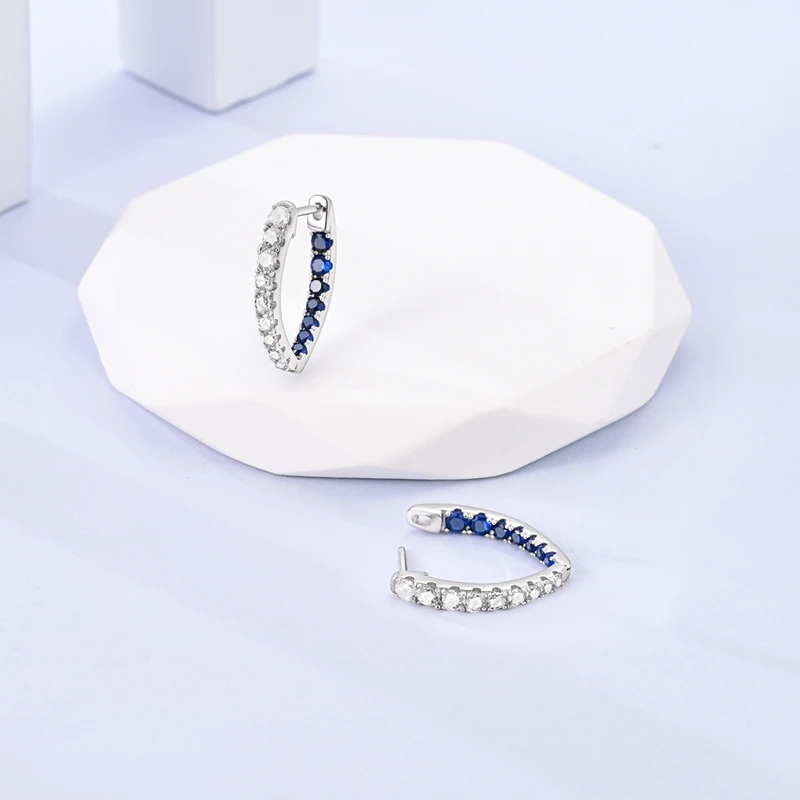 Ohrringe aus 925er-Sterlingsilber, einfache Herz- und Kreis-Ohrringe für Damen, Hochzeit, Verlobung, Party, feiner Ohrring, Schmuck, Geschenk – Detail 17