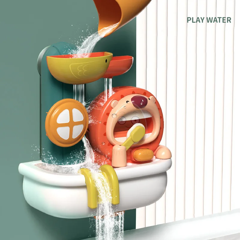 Baby Bath Toy Shower Spray Play Water Bubble Game Cartoon Lion Swimming Pool Bathing Early Educational Toys For Children Gift 6
