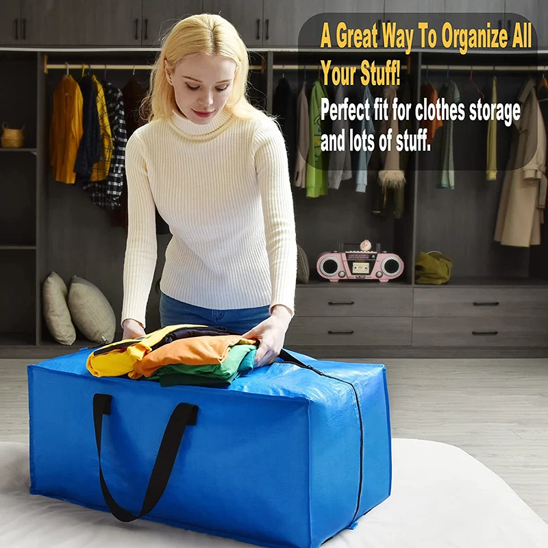 

Moving Woven Bag PP Color Printing Portable Moving Bag Packaging Storage And Film Covering Moving Bag