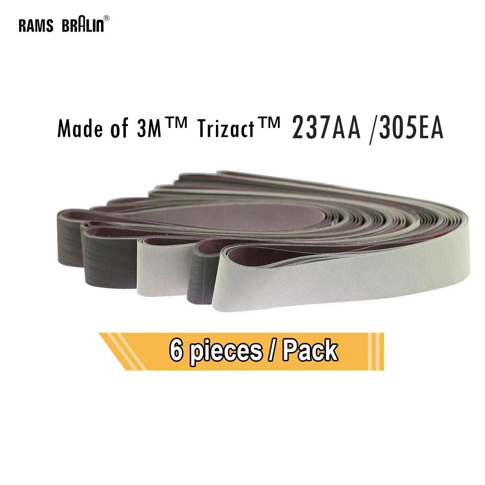6 pieces Sanding Belt 237AA 305EA for Stainless Steel Polishing A3