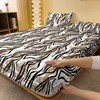 1 Simple modern Curve Geometry printed matte Fitted Sheet, bedroom printed bed cover, bedding (excluding pillowcases) 2