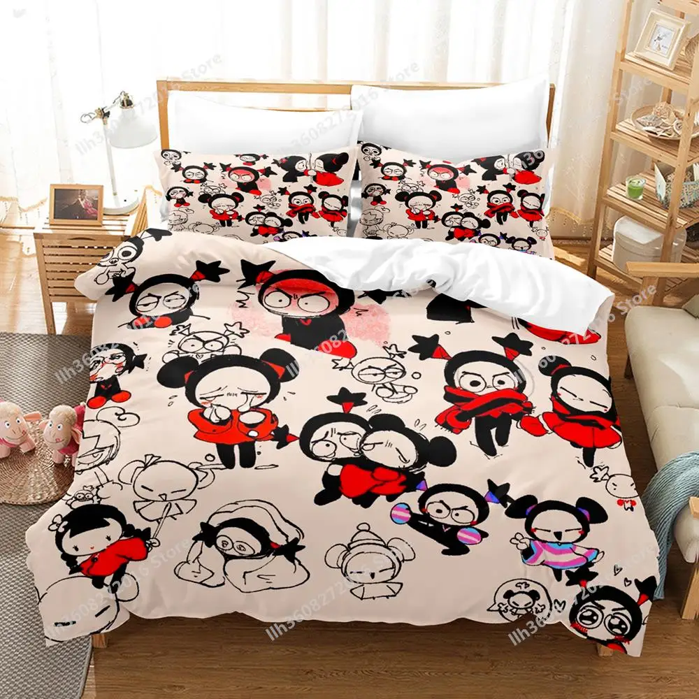 2023 Pucca Bedding Set Single Twin Full Queen King Size Bed Set Adult Kid Bedroom Duvetcover Sets 3D Print Anime Bed Sheet Set 2