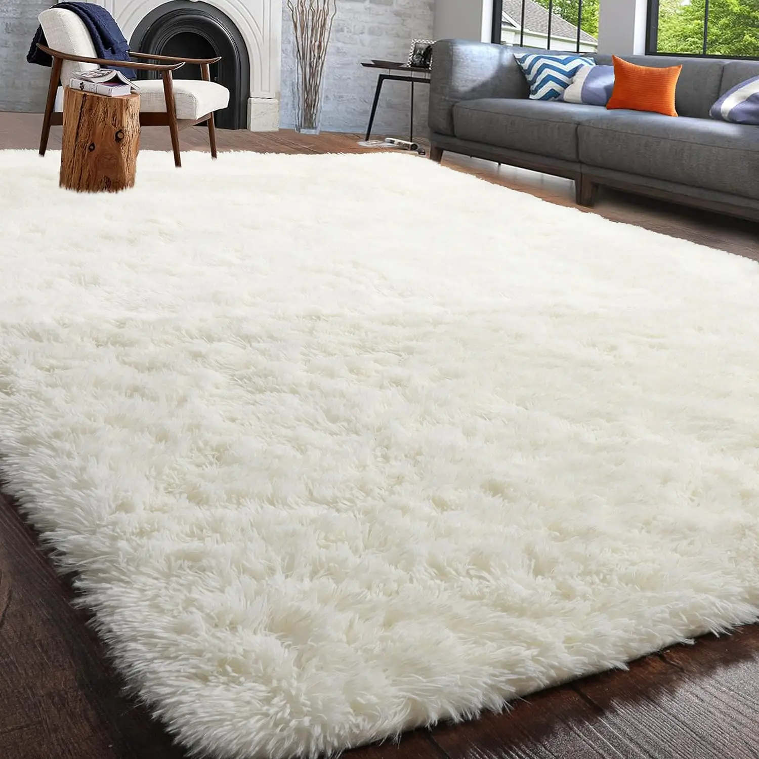 

NOAHAS Fluffy Shaggy Room Rugs Carpet for Children's Room Mat Large Bedside Rug Non-Slip Rugs Home Decor