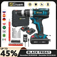 מקדחה חשמלית Gisam Cordless Impact Drill מברגה חשמלית נטענת מקדחה ידנית מקדחה כלי עוצמה 25+3 מקדחה עם סוללת ליתיום 1