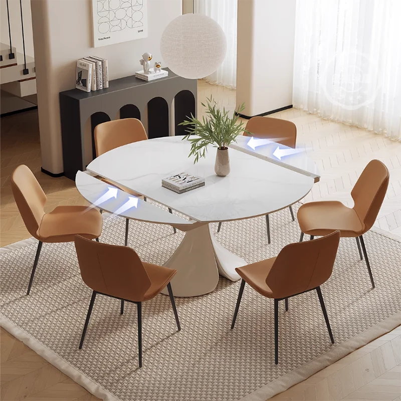 

Foldable Living Room Dining Room Sets Accent Ergonomic Nordic Dining Table Set Mobile Conjuntos De Comedor Home Furniture DWH