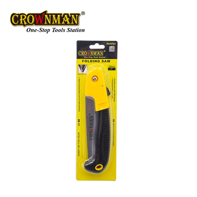 CROWNMAN Garden Tools Wood Folding Saw Outdoor For Camping 65Mn Grafting Pruner For Trees Chopper 180mm Utility Hand Saw