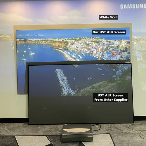 초단초점 4K 레이저 프로젝터용 ALR UST 프로젝터 스크린, PET 고정 프레임 CLR 주변광 차단, 100 인치, 120 인치 3