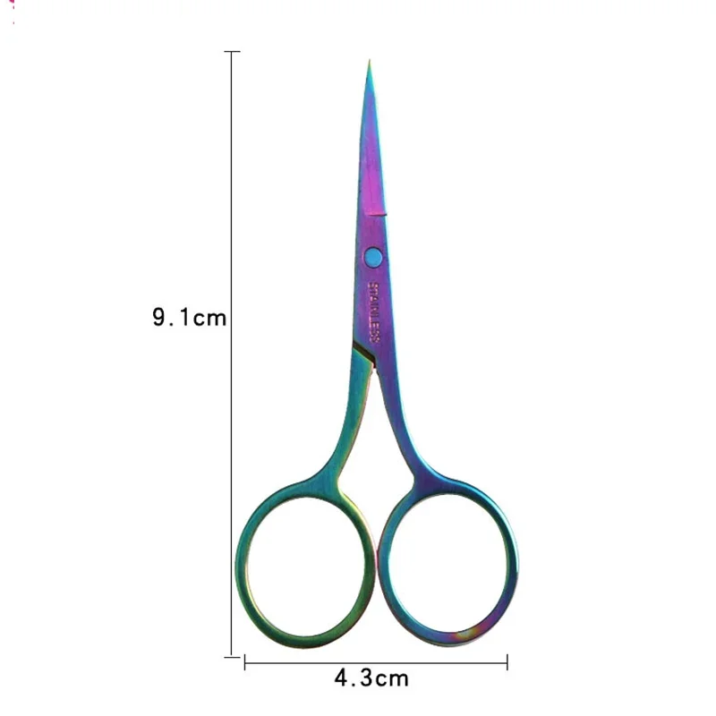 1Pcs Eyebrow Scissor Makeup Eyelash Trimmer  Facial Hair Remover Manicure Scissor Nail Cuticle Tool Beauty Scissors 6