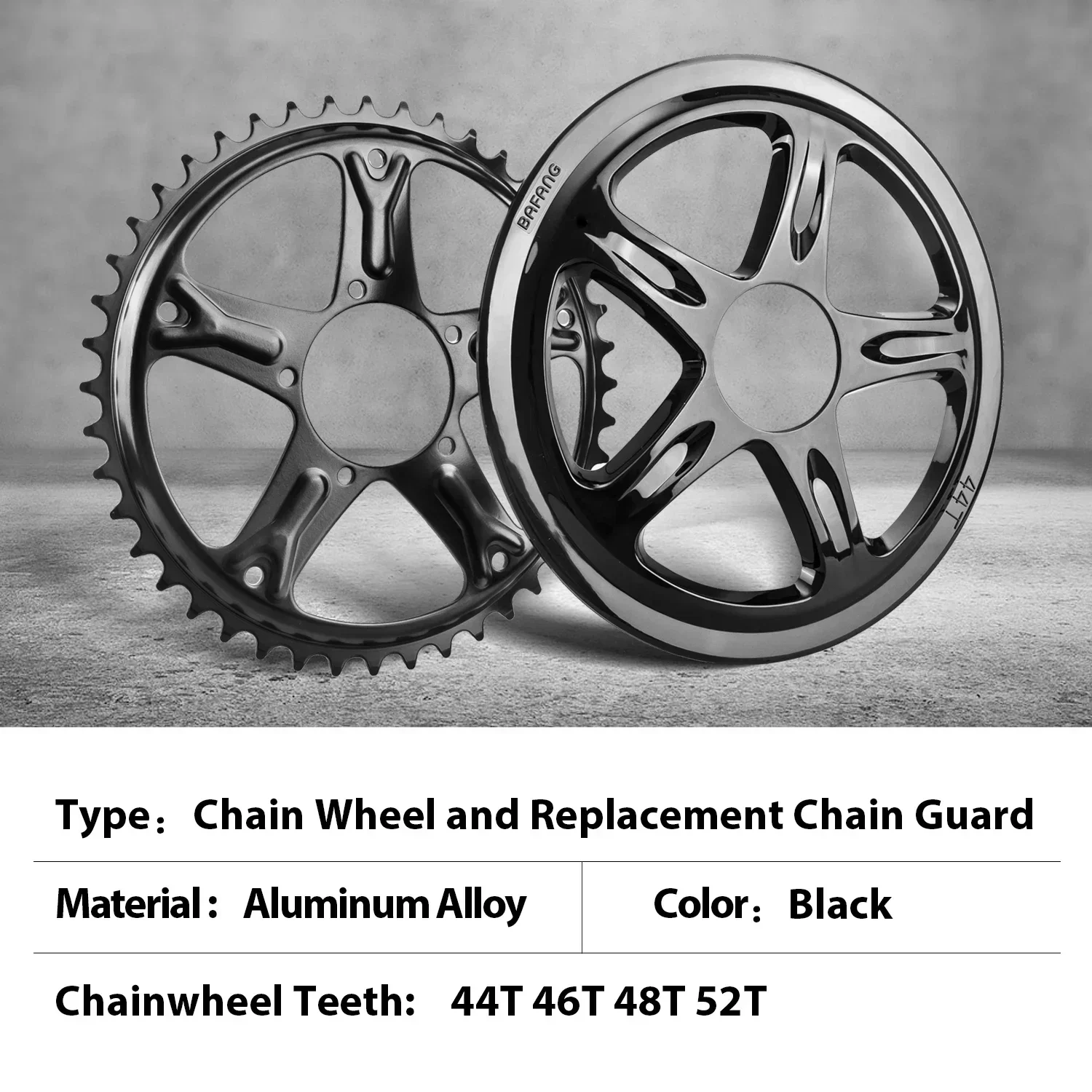 Electric Bike Conversion Kit Electric Bike Accessories BAFANG Electric Bike Chainwheel BBS01B BBS02B BBSHD Mid Motor Chainring Sprocket 44T 46T 48T 52T EBike Conversion Accessories
