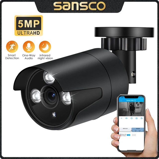 SANSCO 5MP AHD Bullet Camera Outdoor Security Waterprrof Motion Detect 5MP Analog CCTV Camera 20M Infrared Night Vision TSEye 1