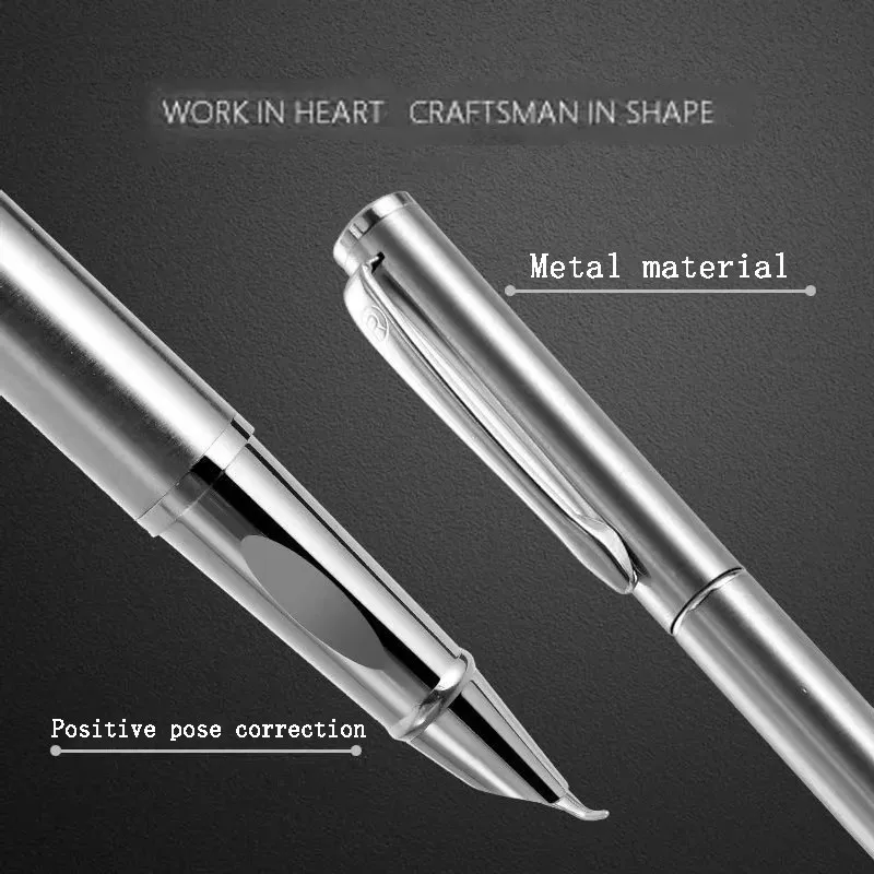 Luxury Metal Fountain Pen Set - Fine Nib With Ink Cartridges & Converter For Smooth Writing