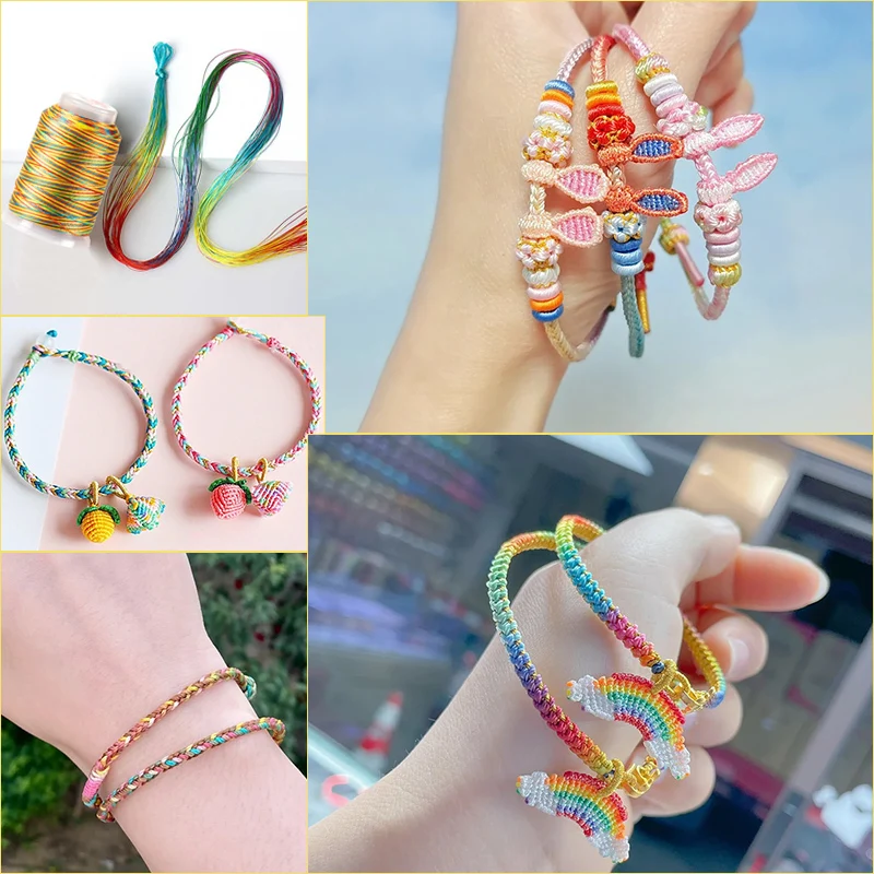 One Set 0.2/0.4/0.6/0.8/1mm Nylon Thread Chinese Knot Macrame Cord Bracelet Braided String DIY Tassels Beading Shamballa String