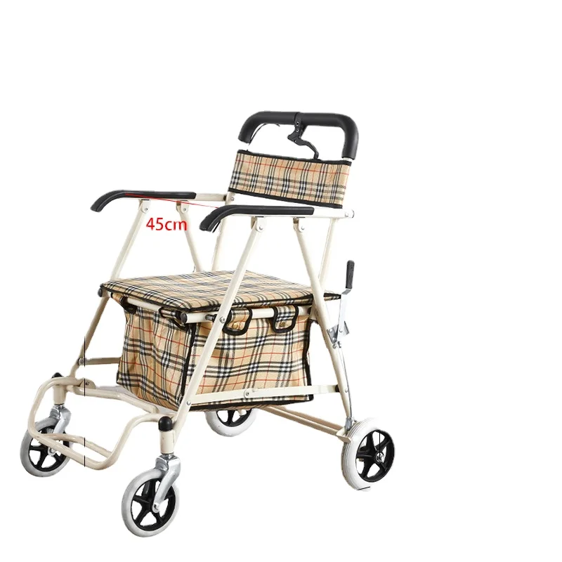 The elderly push wide Walking Stick   shopping scooter, with a chair, a trolley walker dual-purpose vehicle  50cm 2