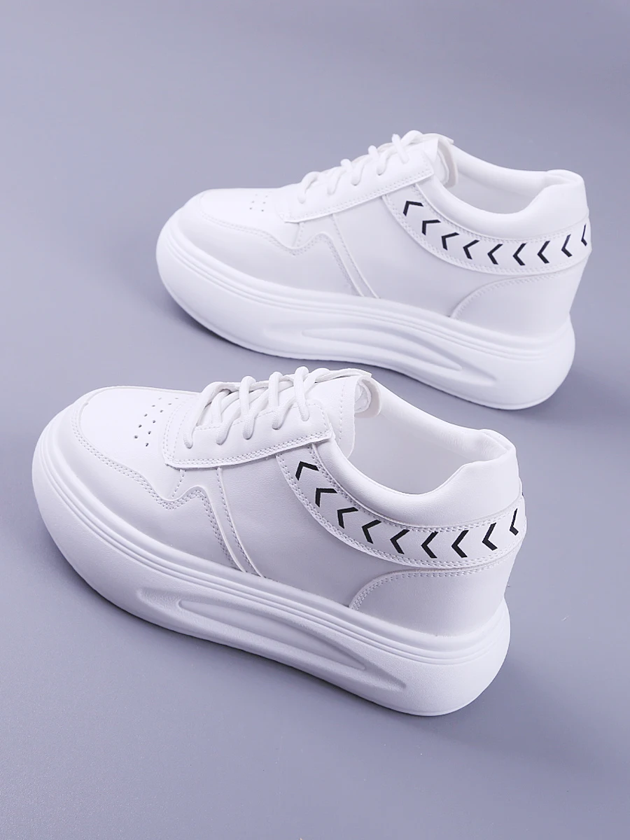

Casual Woman Shoe Mixed Colors Female Footwear All-Match Round Toe Autumn Clogs Platform Increas Height Dress Small Fall New
