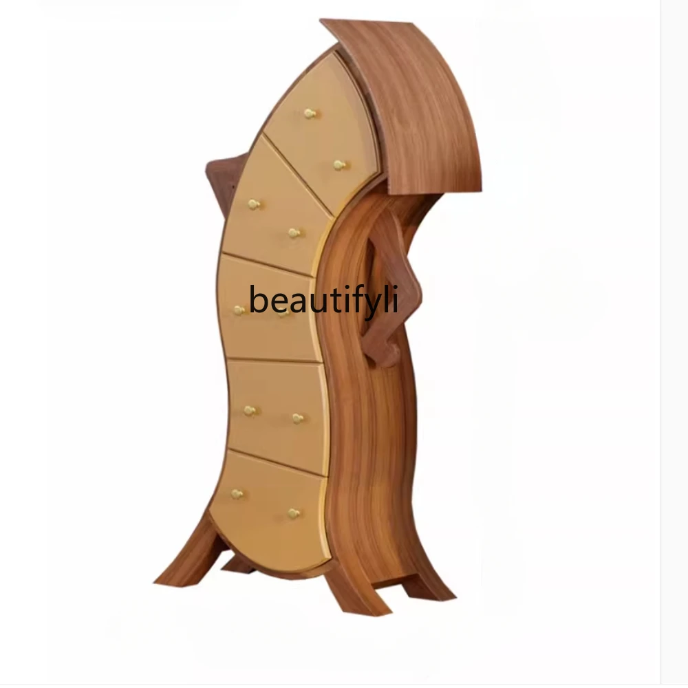 

Modern Creative Chest of Drawers American Chest of Drawers Robot Fork Waist Cabinet Cream Style American Drawer Cabinet