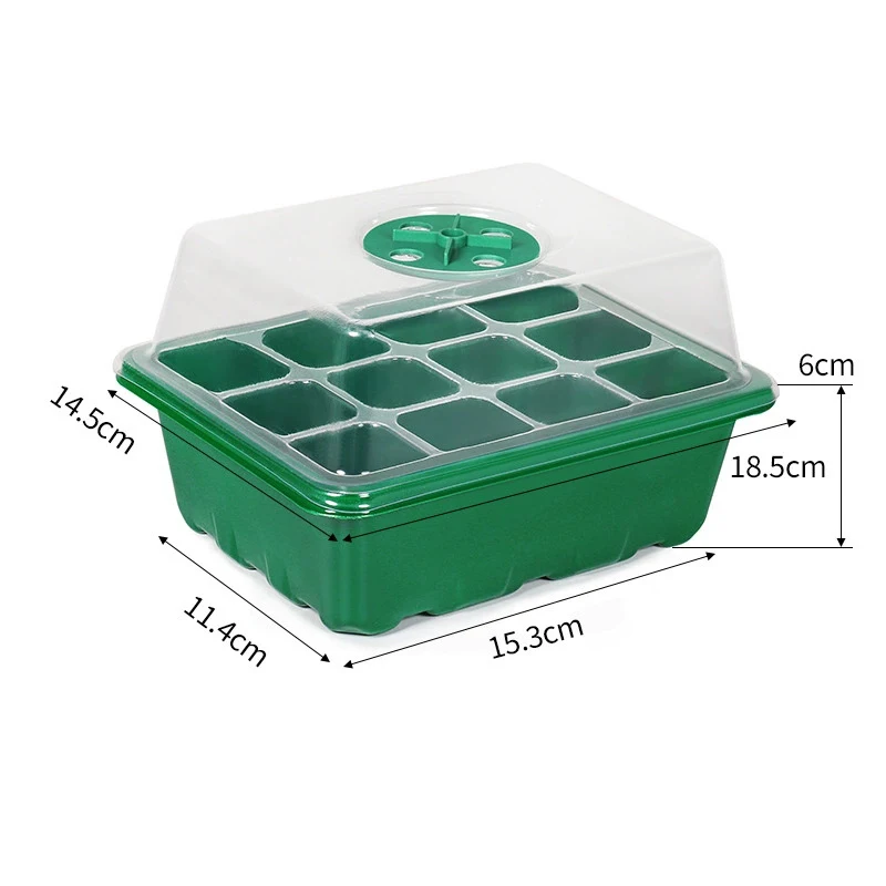 5 Sets Seed Starter Tray Kit Greenhouse Growing Trays Reusable Seed Humidity Vented Domes and Base for Seeds Seedling Tray