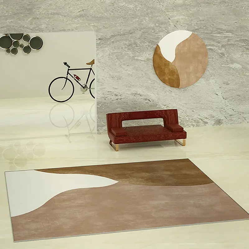 Nordic Modern Minimalist Living Room Carpet Non-slip Stain-resistant Luxury Bedroom Rug Home Decoration Fluffy Square Vortex Rug 6