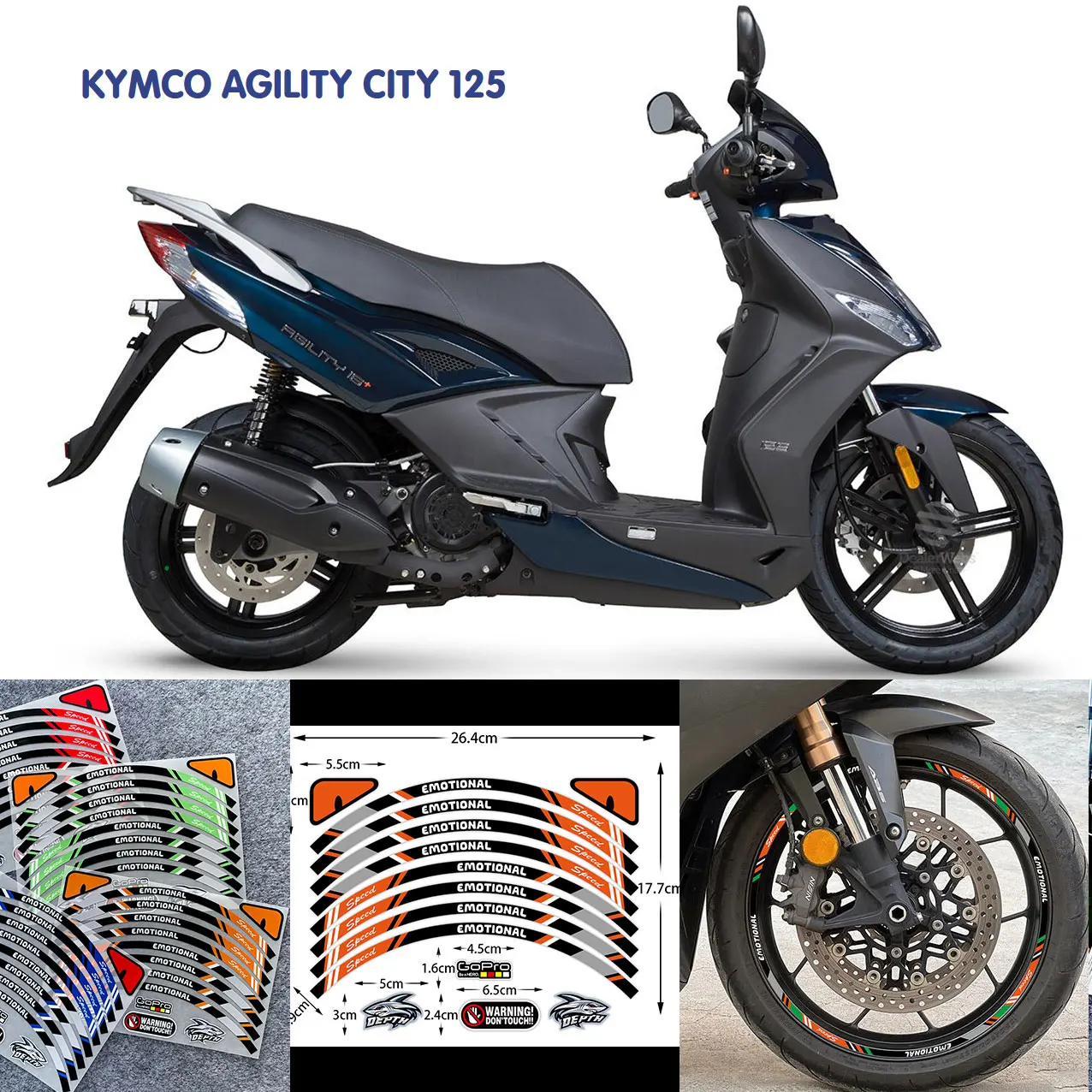 For KYMCO AGILITY CITY 125 Wheels Hub Strips Motorcycle Tire
