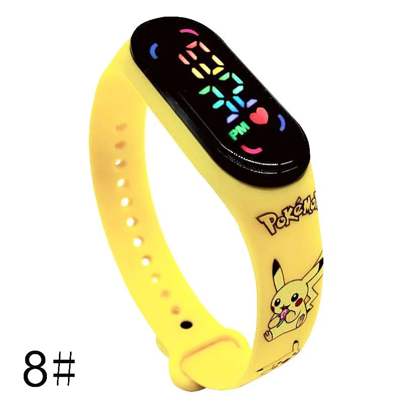 deadpool toys Pokemon Strap LED Electronic Watch Fashion Colorful Bracelet Touch Waterproof Anime Character Pikachu Educational Children's super hero toys