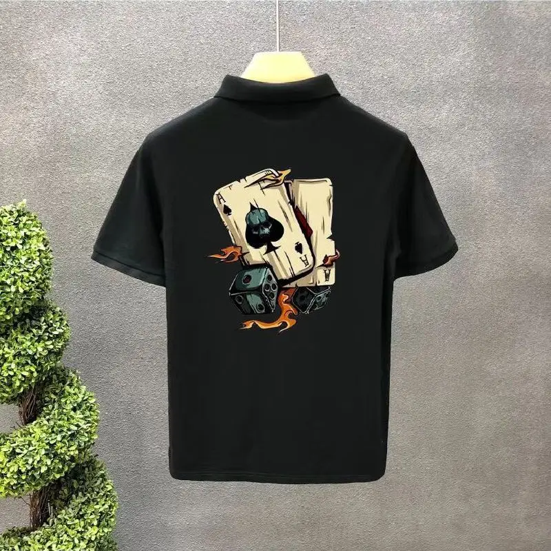 thumbnail image 1 of Camiseta con cuello y estampado de estilo gótico Y2k para hombre, estilo grunge, polos con dibujos, manga corta y estilo elegante, 1 of 5