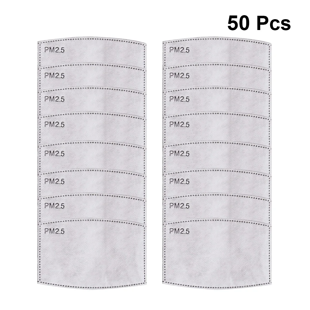 50Pcs PM25 Insert 5 Layers Mask Protective Anti Replacement Anti Haze PM 25 Mask Accessories 2