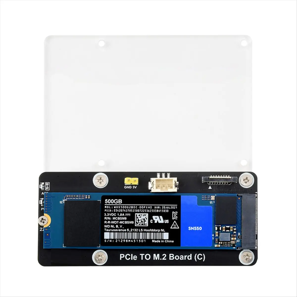 Giftnew For RPi 5 PCIE-M.2 어댑터 보드, 라즈베리 파이 5 PCIE-M.2 NVMe 2230/2242/2260/2280 SSD 확장 보드