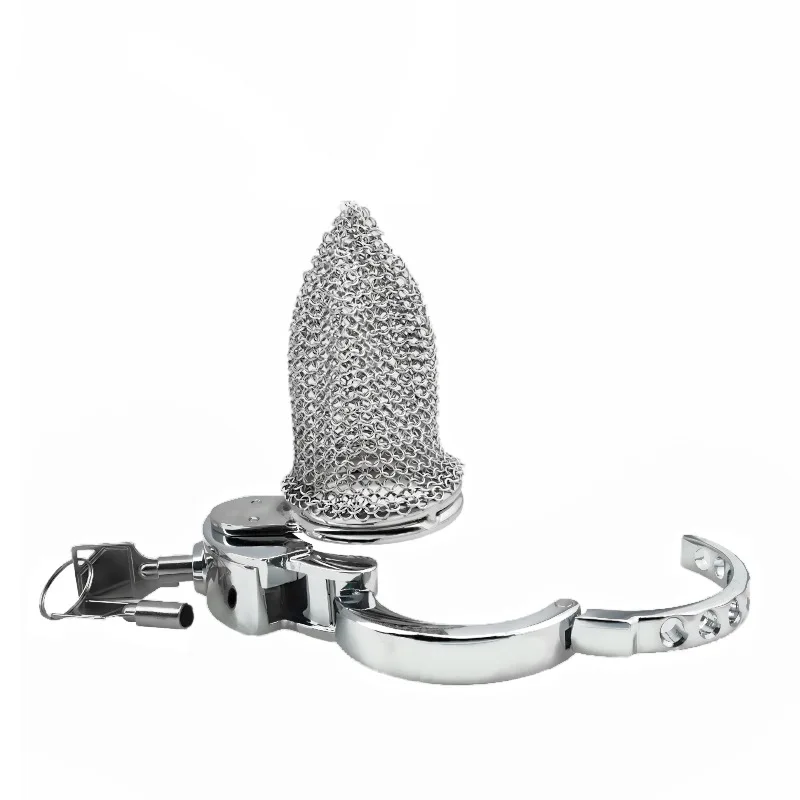 Adjustable Mesh Male Chastity Device Cock Cage Penis Lock Men Loyalty Control Stainless Steel Anti Masturbation BDSM Sex Toy