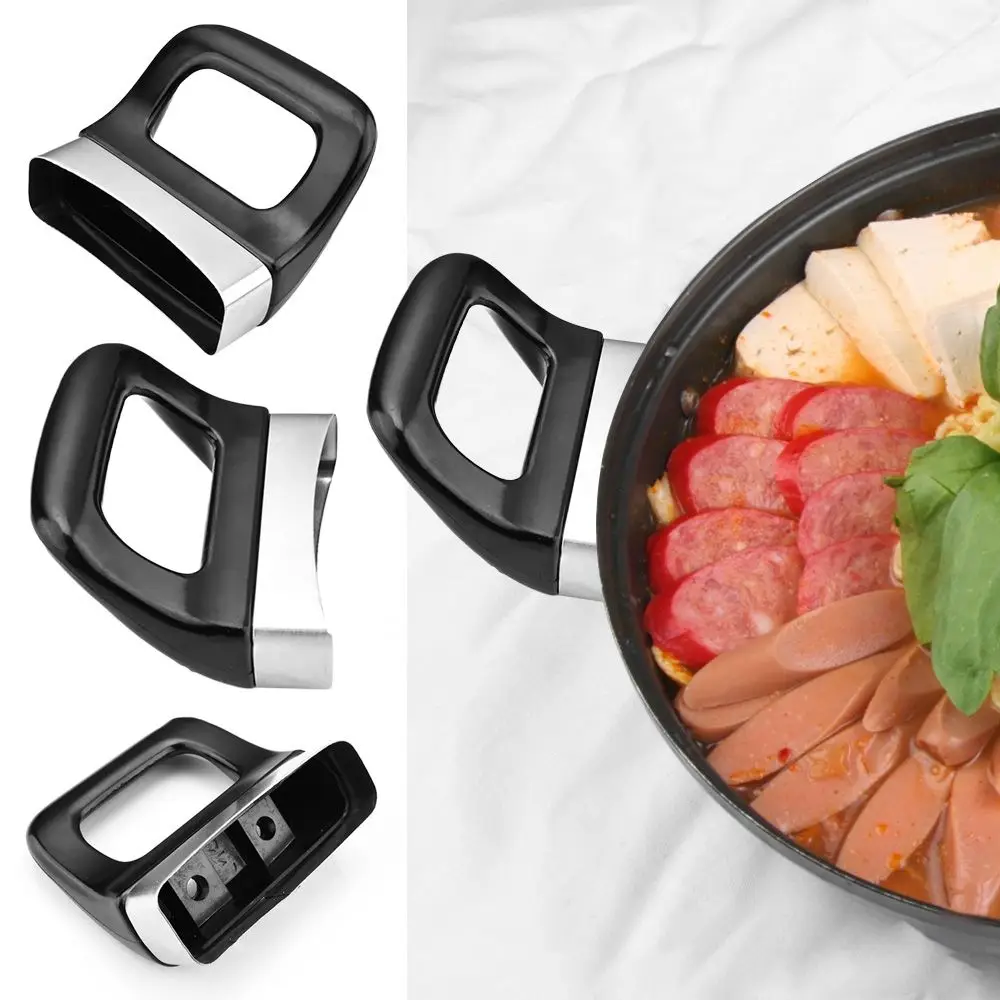 

2pcs Black with Screws Double Hole Kitchen Tool Cookware Accessories Side Handles Pot Handle Bakelite Grip