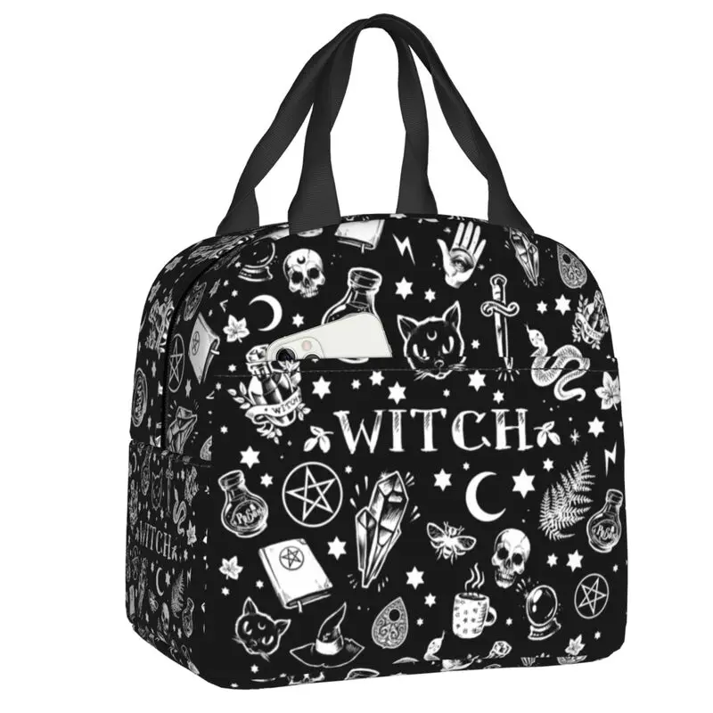 

Custom Witch Pattern Lunch Bag Men Women Cooler Warm Insulated Lunch Boxes for Children School