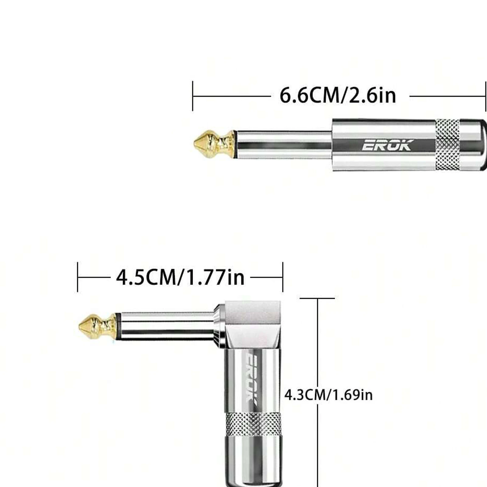 EROK Electric Guitar Cable Braided 1/4 ft Jack 90 Degree TS 6.5mm Audio Mono Cable Bass Electric Box Audio Cable Noise Reduction 3