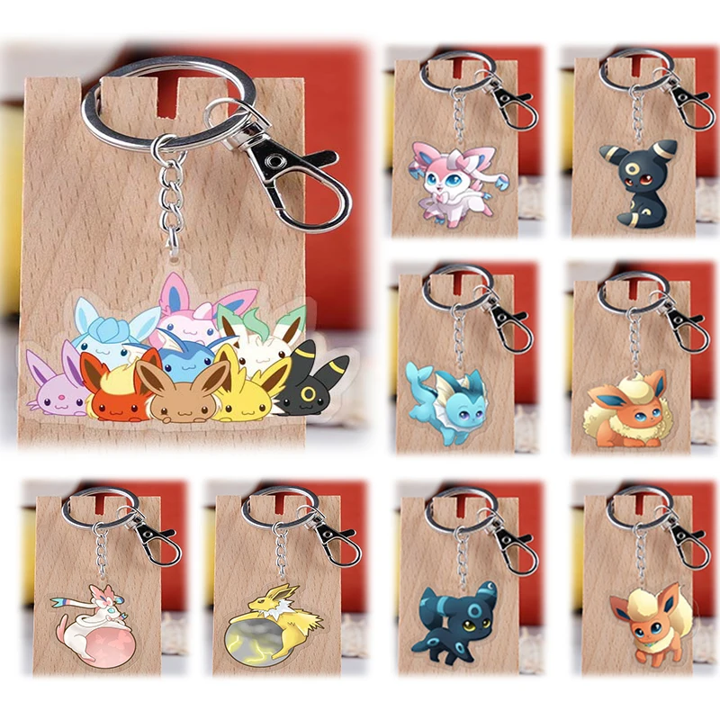 Покемон аниме Eevee Umbreon зеркаon Eeveelution акриловый брелок для рюкзака Подвеска