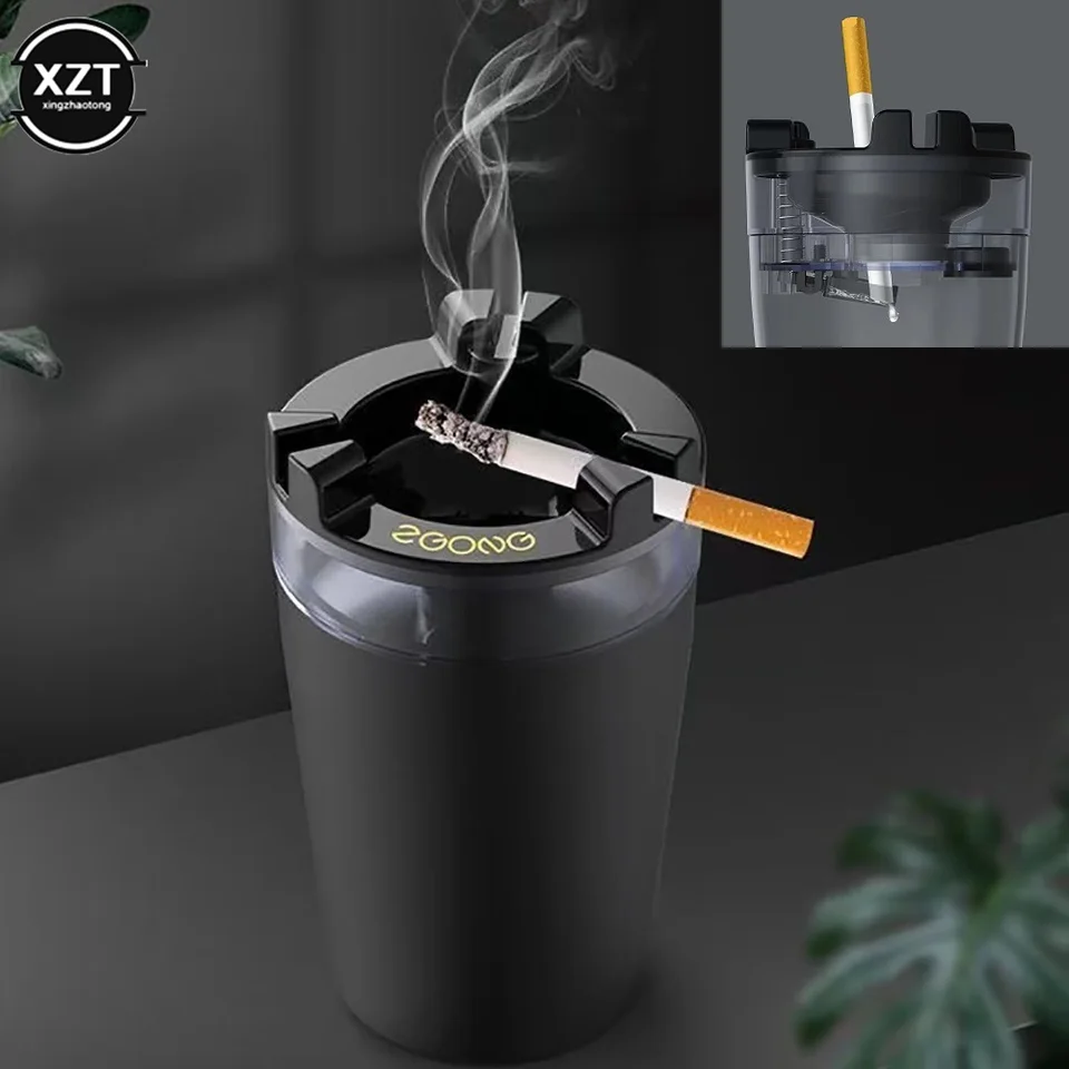 Auto Aschenbecher Aus Edelstahl Mit Deckel - Geruchssicher & Tragbar Für Auto & Outdoor